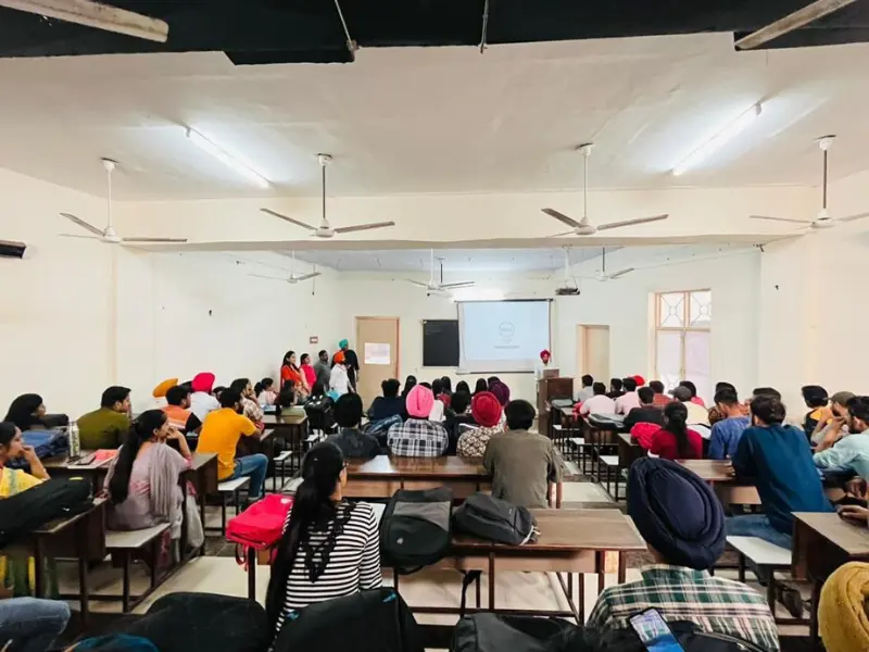 Presenting an educational event at ACET College, organized by Webcooks