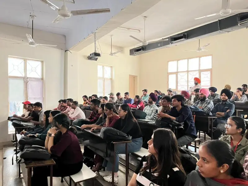 Presenting an educational event at ACET College, organized by Webcooks