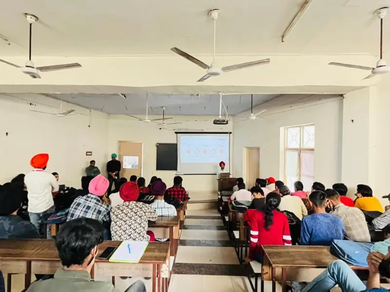 Presenting an educational event at ACET College, organized by Webcooks