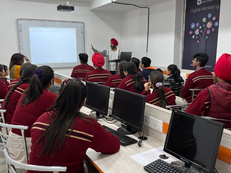Interactive session with DAV students at Webcooks Digital Marketing Institute
