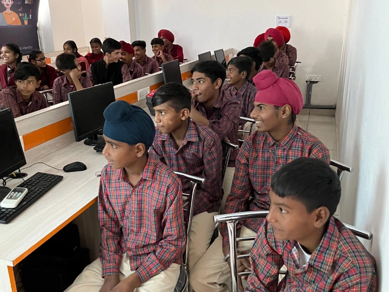 A hands-on learning session with Nag Kalan GSSS students, organized by Webcooks.