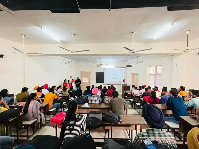 Presenting an educational event at ACET College, organized by Webcooks